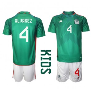 Mexiko Edson Alvarez #4 Dětské Domácí dres komplet MS 2022 Krátký Rukáv (+ trenýrky)